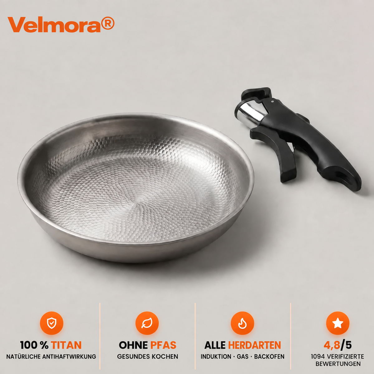 Velmora® – Antihaft-Pfanne aus Titan